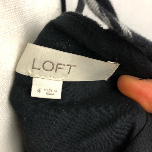 Loft chevron print cross strap casual dress 4 - Picture 5 of 8